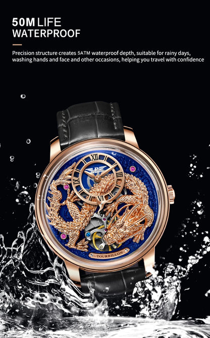 Golden Dragon Dial Mechanical Sapphire Waterproof Automatic Mechanical Watch