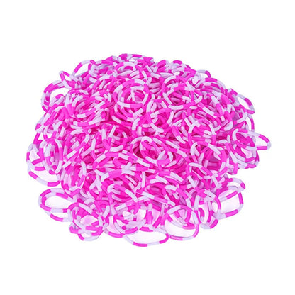 600pcs Elastic Colorful Rubber Loom Wristbands Weaving DIY Craft