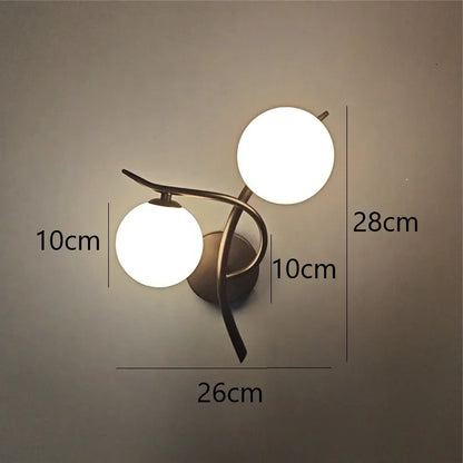 Nordic Modern Iron Wall Lamps LED Bedroom Bed Lamp Learning Corridor