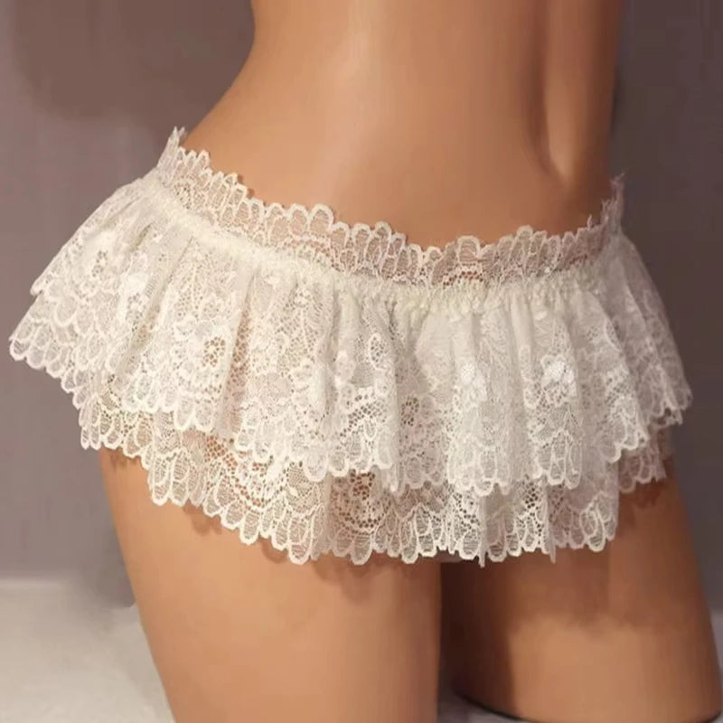 Sexy Cosplay Vintage Pleated Ultra Short Lingerie Briefs Mini Skirt
