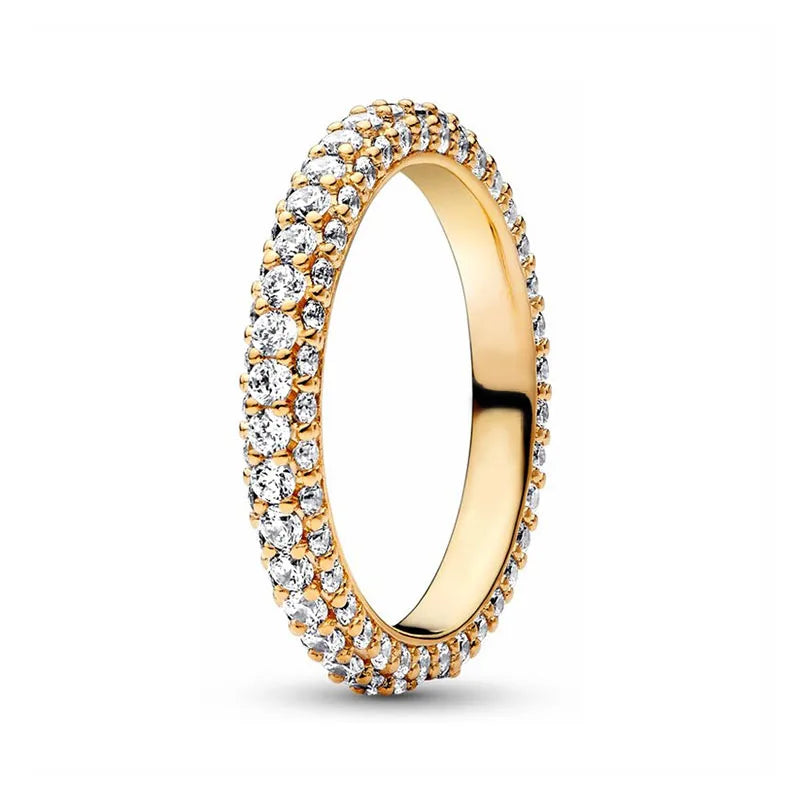 Dazzling Full Zircon 925 Pure Silver Widened Round Butterfly Ring