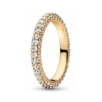 Dazzling Full Zircon 925 Pure Silver Widened Round Butterfly Ring
