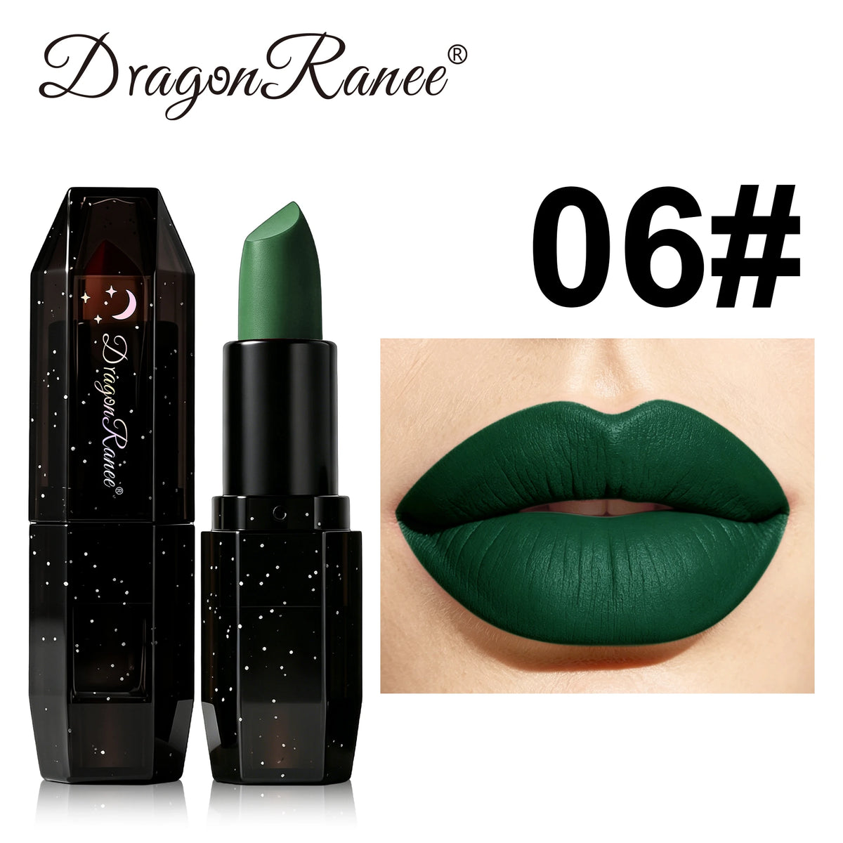 Matte Dark Purple Green Lipstick Waterproof White Black Velvet Lip Stick