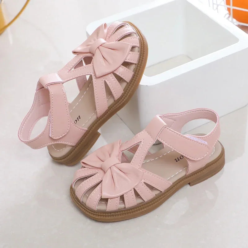 Cute Girls Bow Peep-toe Casual Sandals