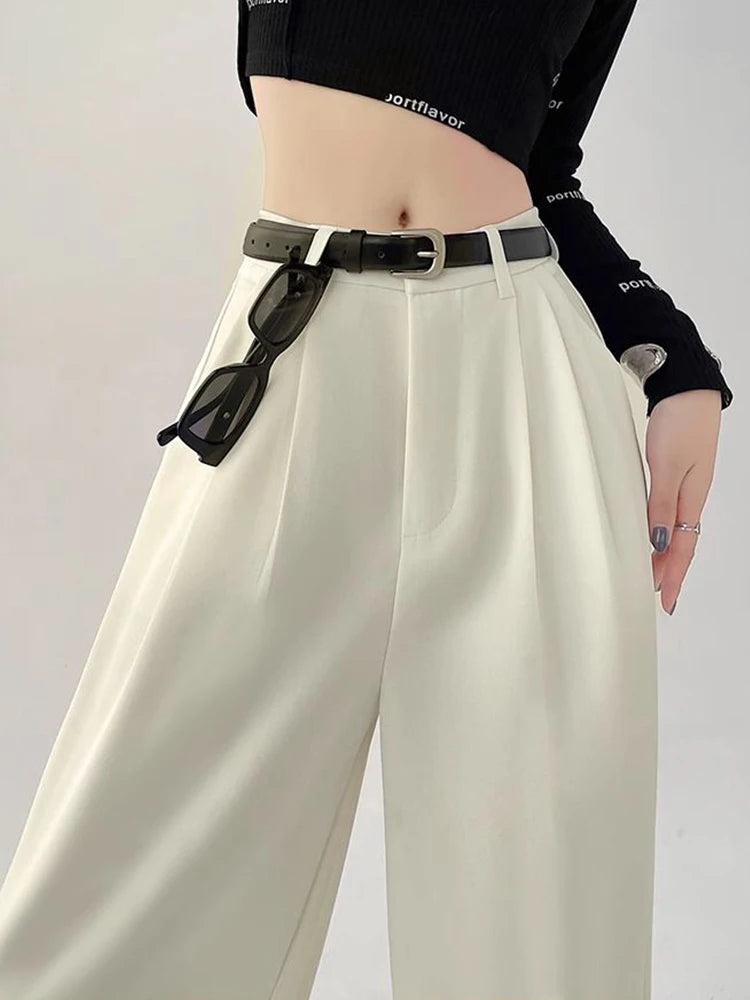 Botvotee Causal Suits Office Elegant Chic Wide Leg Pants
