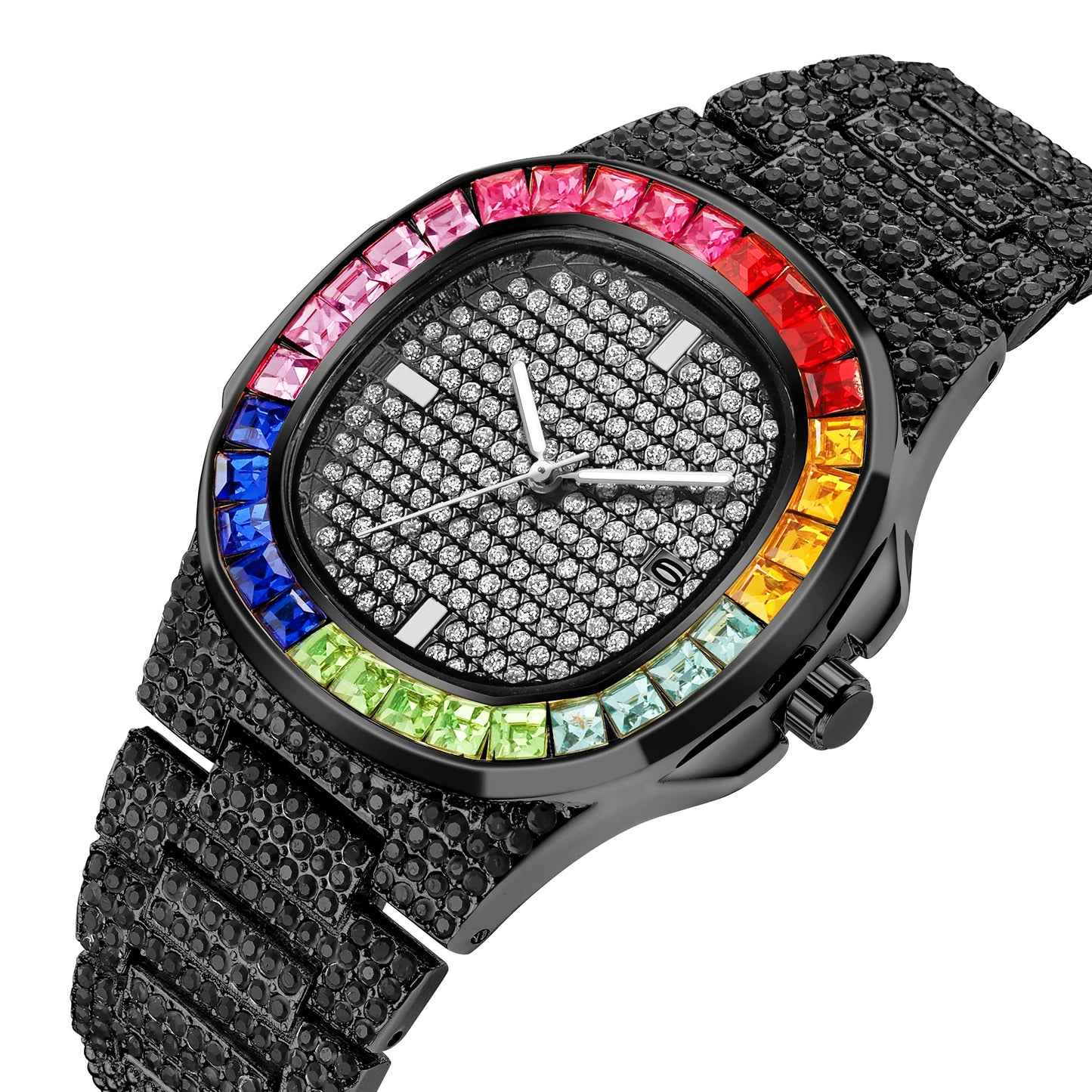 Hip Hop Full Diamond Stainless Steel Watches
