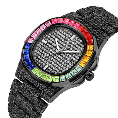 Hip Hop Full Diamond Stainless Steel Watches