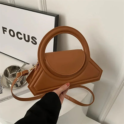 Pu Leather Elegant Tote Versatile Vintage Small Square Bag