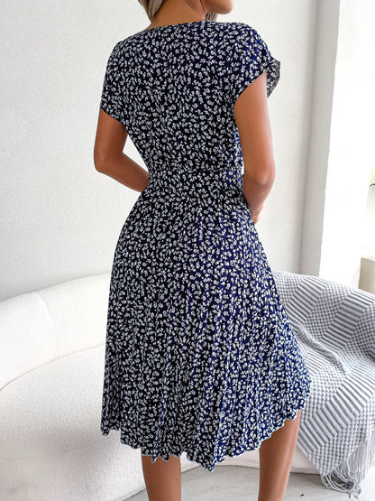 Short Sleeve High Waist Dress