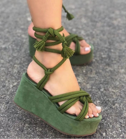 Platform Wedge Strappy Sandals