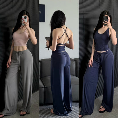 Wide-Leg Yoga Joggers Baggy Sport Pants