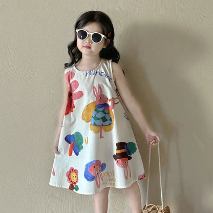 Cute Cartoon Sleeveless Dress