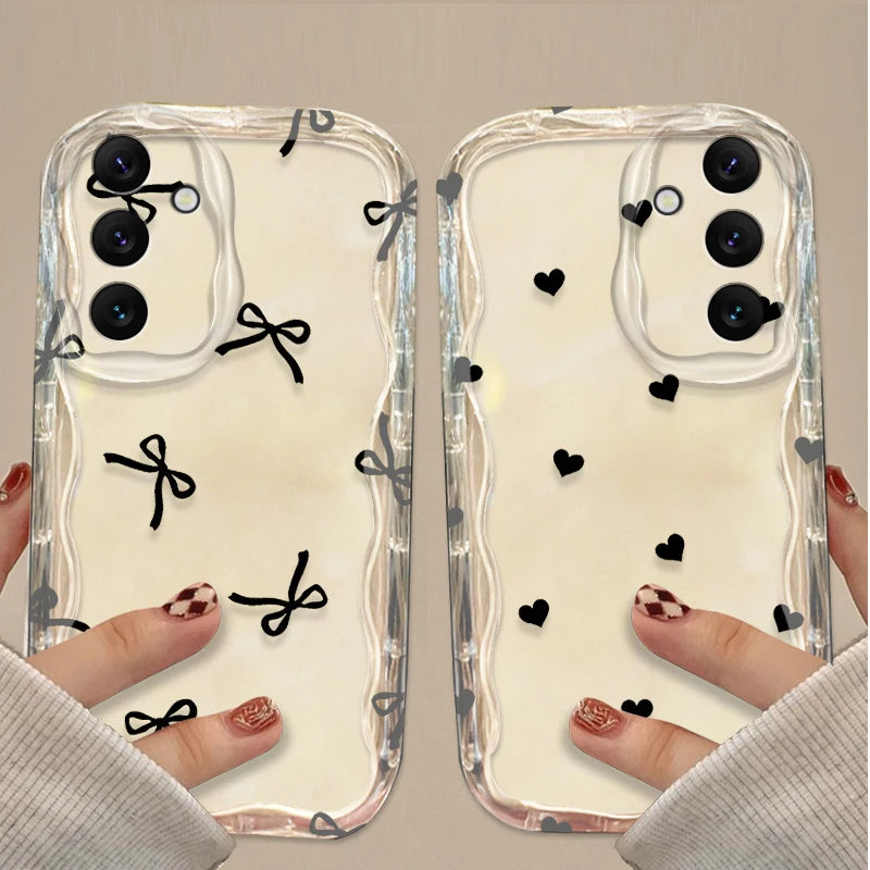 Black Bowknot Heart Case for Samsung Galaxy