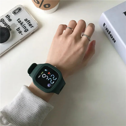 Electronic LED Digital Watch Casual Big Dial Silicone Watch Sports