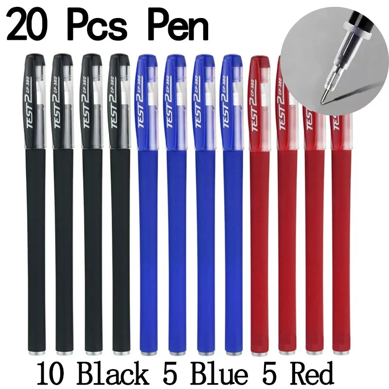 20/50 Pcs Gel pens Set Black Blue Red Refill Gel School