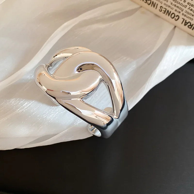 Geometric Glossy Opening Bangle Bracelets