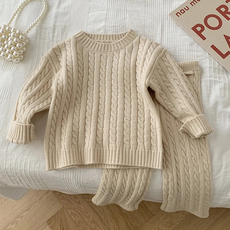 Autumn Spring Korean Style Knitted Clothing Set