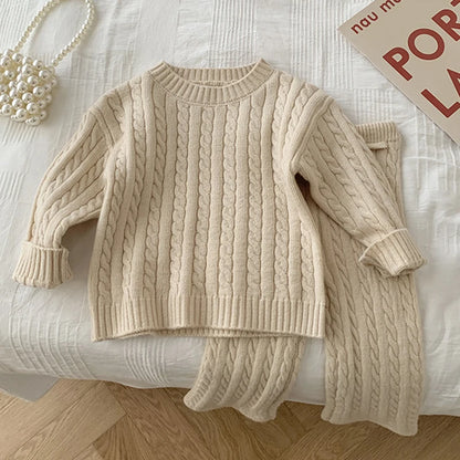 Autumn Spring Korean Style Knitted Clothing Set