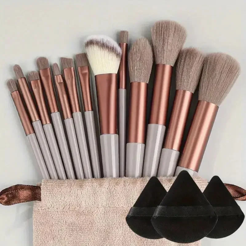 13pcs Premium Synthetic Nylon Bristle Makeup Brush Set