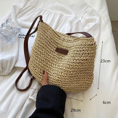 Casual Straw Woven Shoulder Wicker Handmade Beach Bag