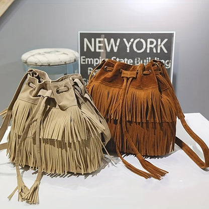 Soft Velvet Frosted Tassel Bag