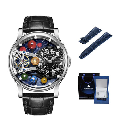 Starry Sky Skeleton Automatic Mechanical Luxury Constellation Waterproof Watch