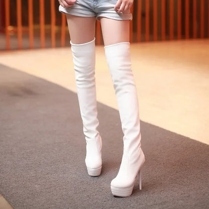 PU Sexy Over The Knee Long Boots