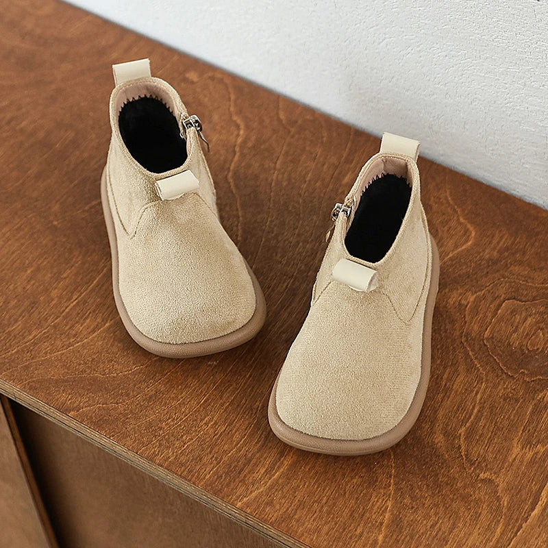 Casual Outdoor Anti-slip Infant Oxford Suede Plush Ankle Boots