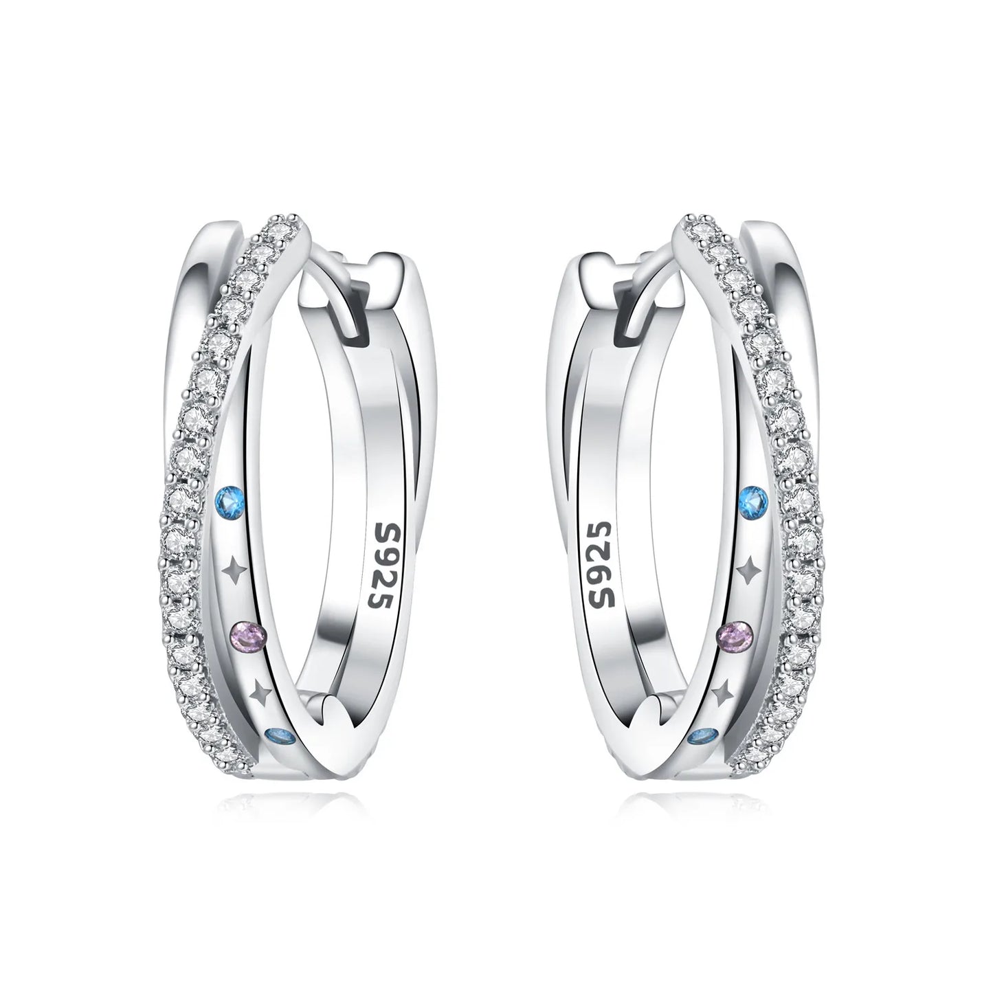 925 Sterling Silver Simple Gold U-shaped Earrings