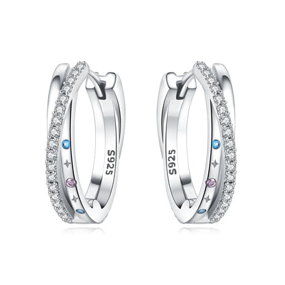 925 Sterling Silver Simple Gold U-shaped Earrings