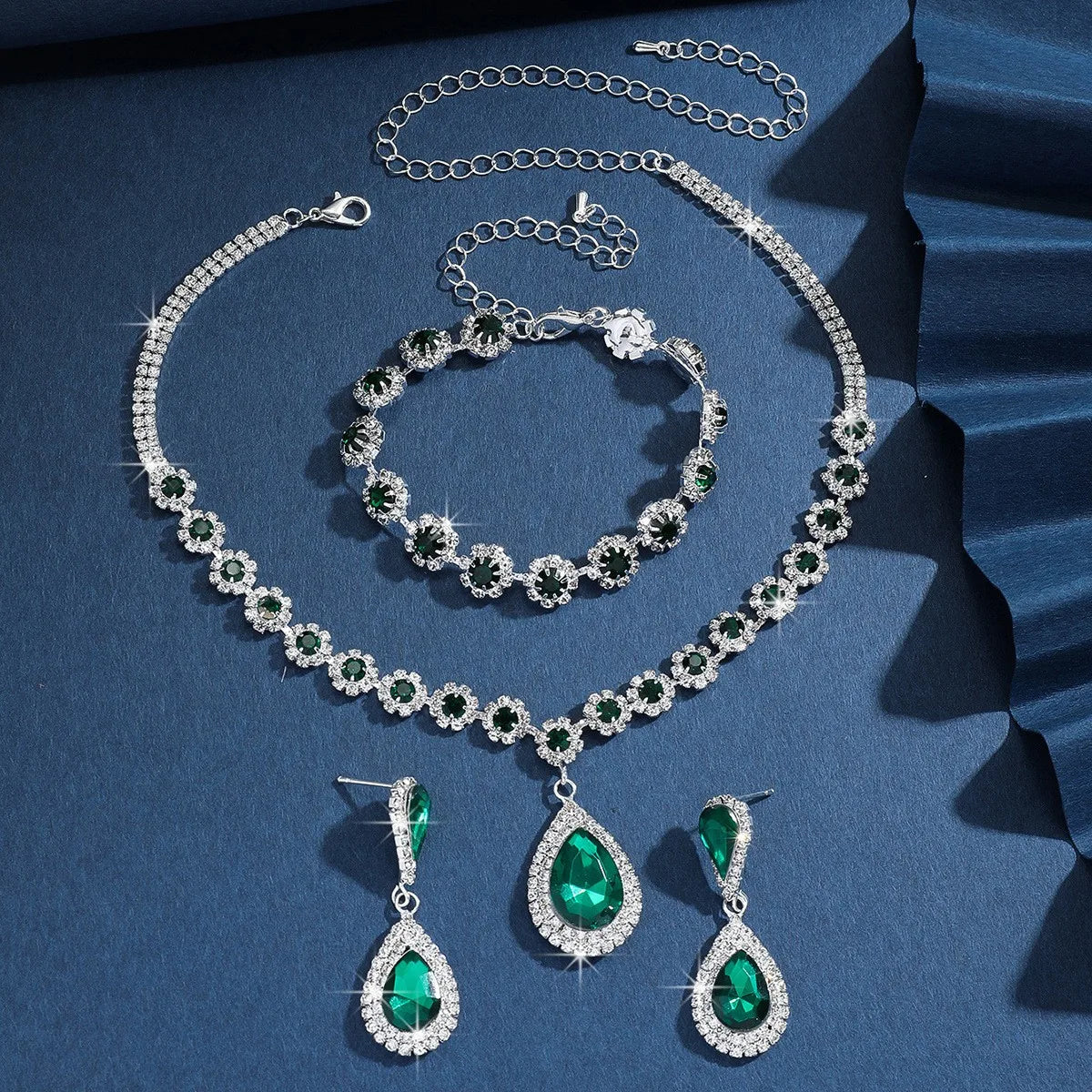 Waterdrop Flower Necklace Jewelry Set