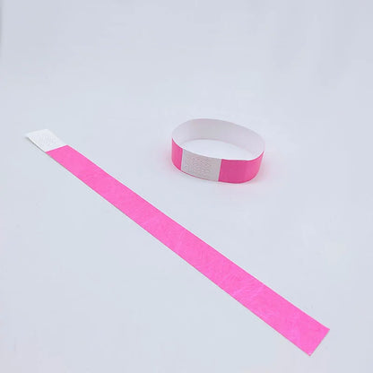 100pcs Colorful Neon Paper Wristbands Mixed Multicolor Waterproof