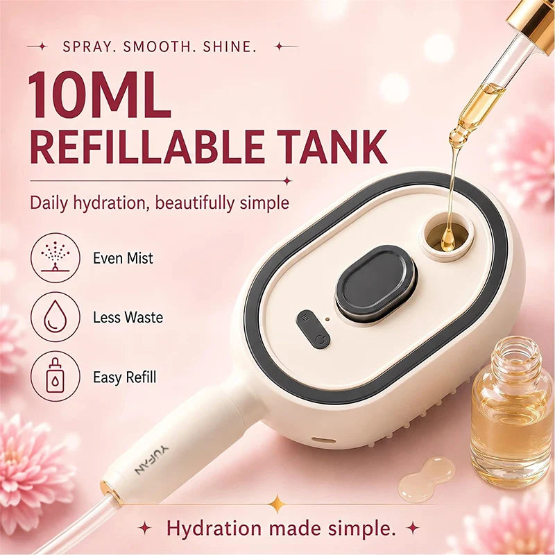 Multifunctional Spray Hair Brush Hydrating Hair Care Brush