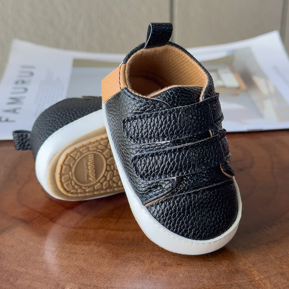 Leather Rubber Anti-slip Toddler First Walkers Shoes