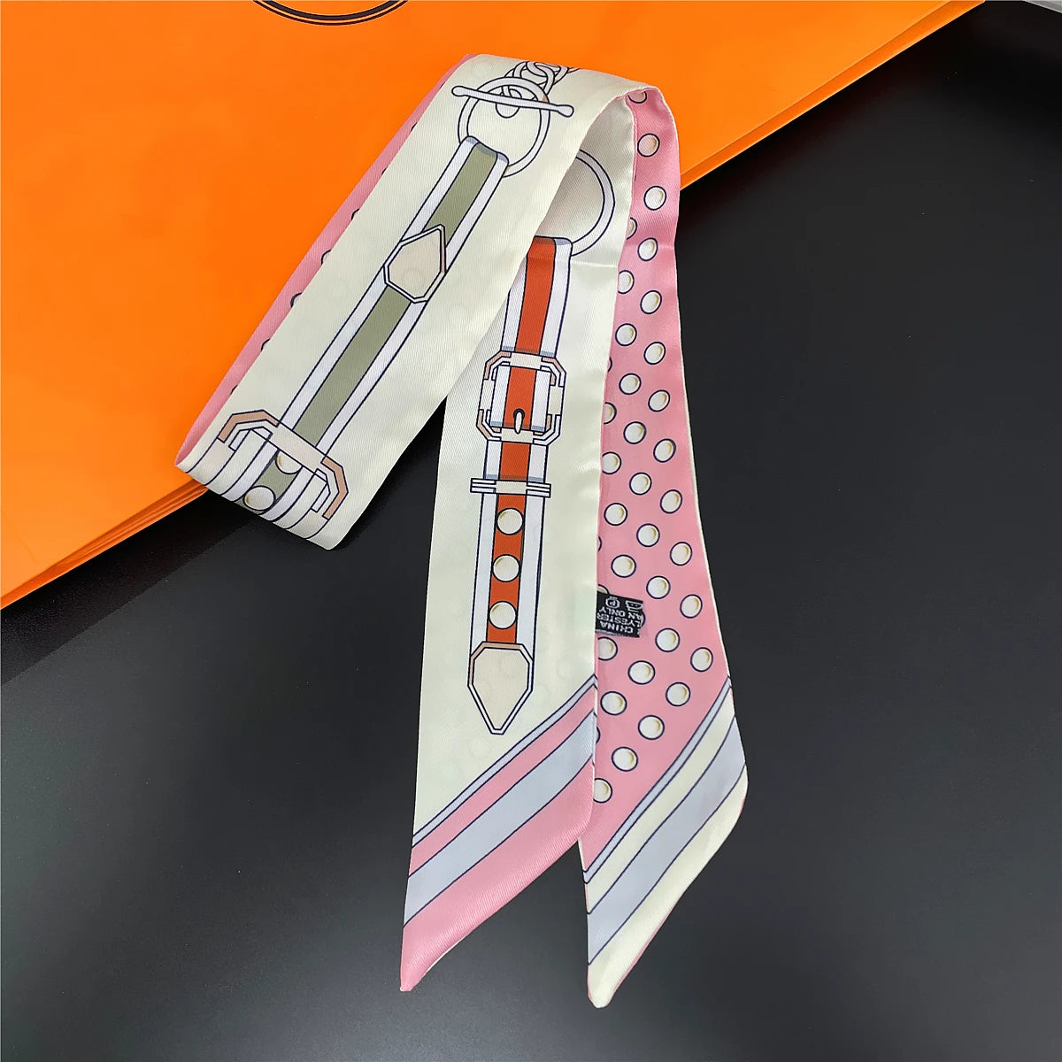 Zebra In Flowers Scarf Luxury Silk Scarf Hair Headband Foulard Skinny Scarves
