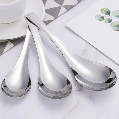 6/1Pcs Stainless Steel Spoon Thicken Soup Spoons