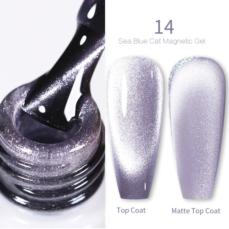 Sparkling Glass Bead Cat Magnetic Gel Nail Polish