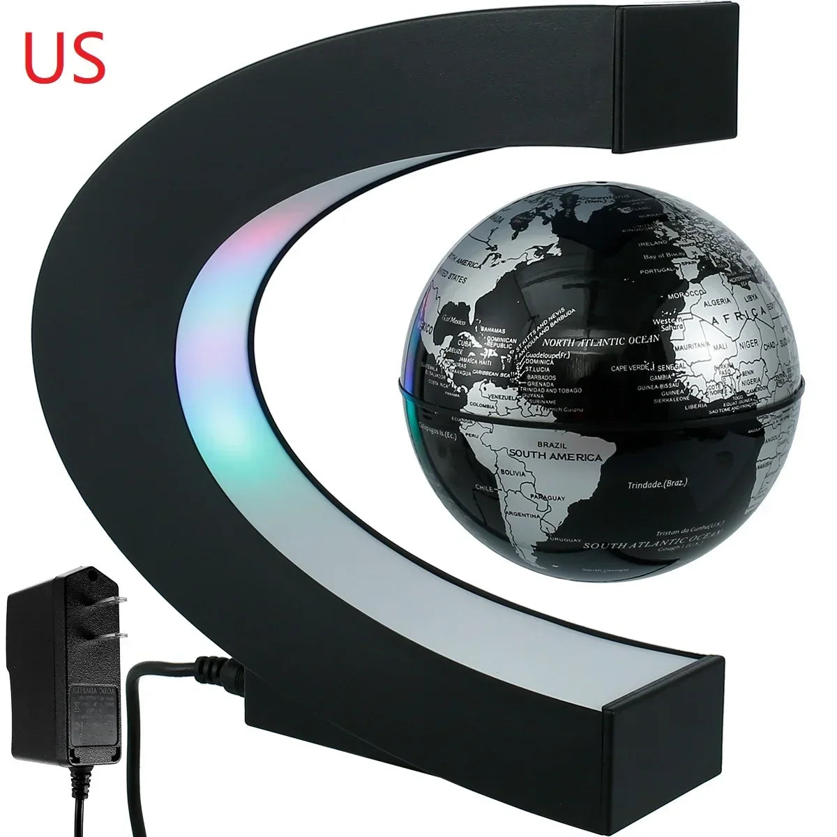 Magnetic levitation ball LED rotating earth floating light