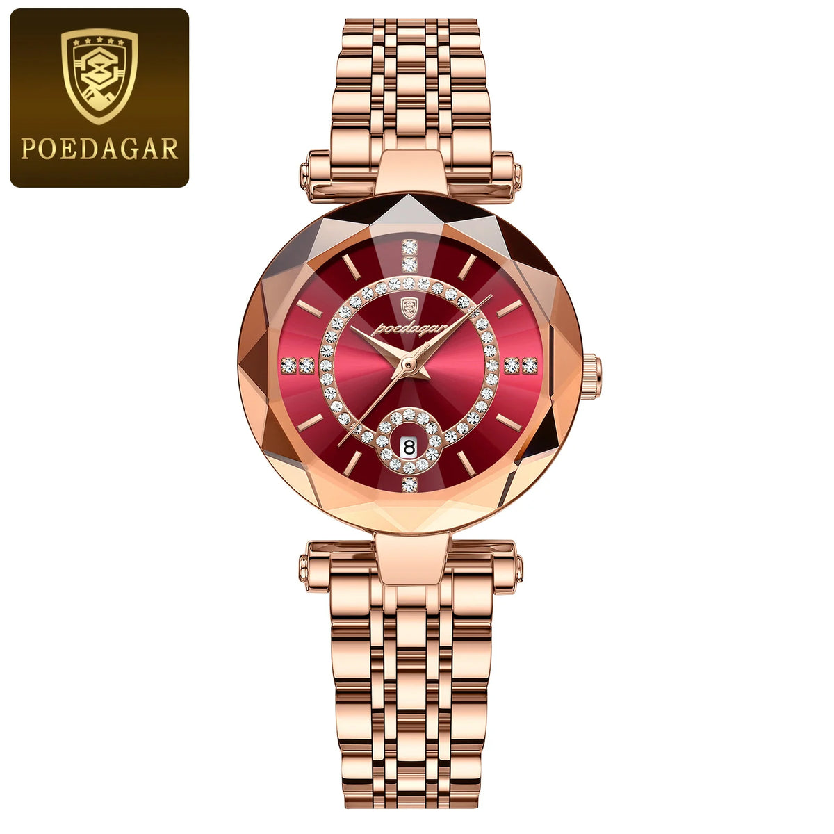 Luxury Waterproof Stainless Steel Date Wristwatch