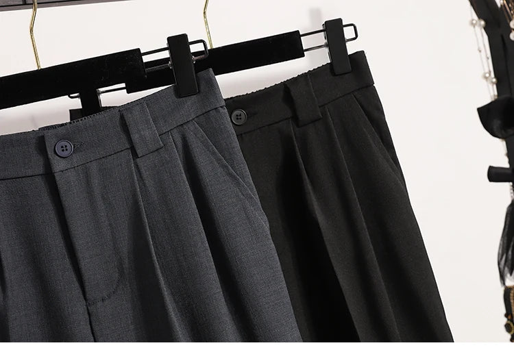 Korean High Waist Suit Casual Trousers