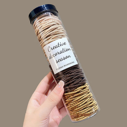 100pcs/lot Hair Bands Scrunchie Solid Color Elastic Rubber