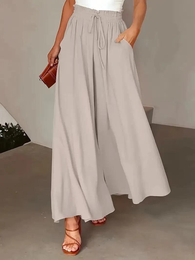 Bohemian Wide-Leg Polka Dot Print Long Skirt Pants