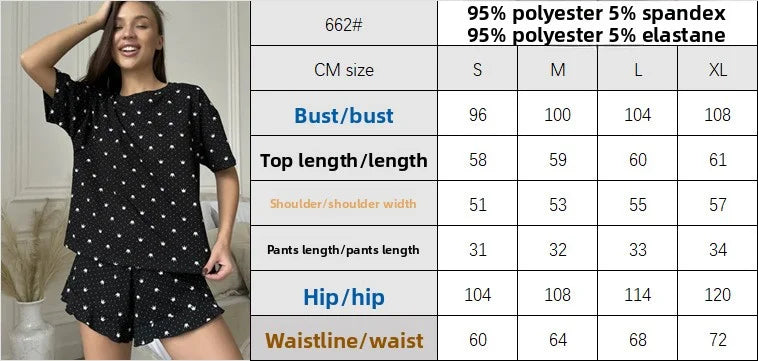 Sleeping Wear Short Sleeve Sleepwear Pajamas Set