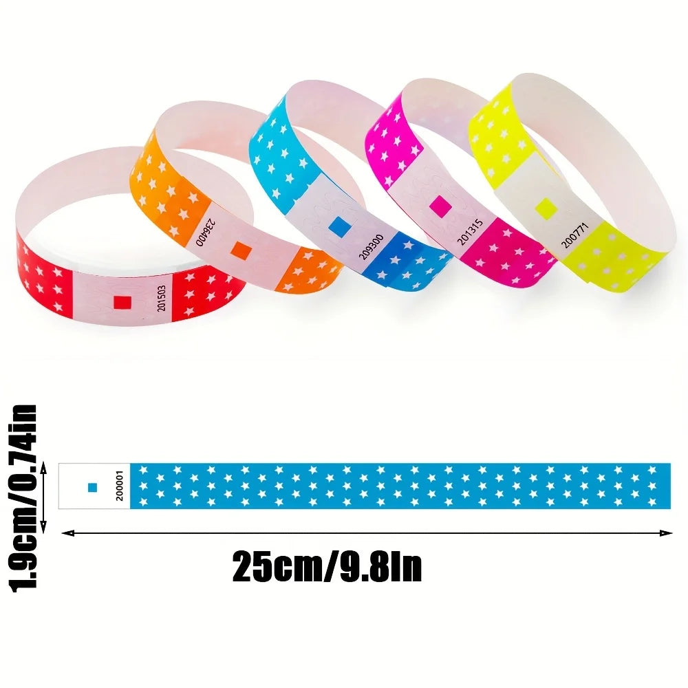 100/500pcs Fluorescent Paper Wristbands