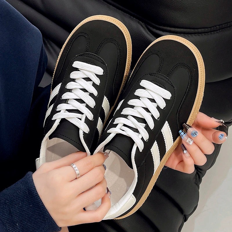 Casual Lace Up Flats Tennis  Walking Sneakers