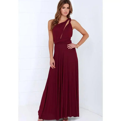 Multi-worn V-neck Vestidos De Fiesta Long Sexy Maxi Dress