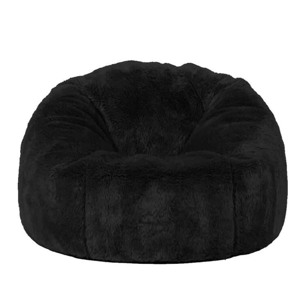 Adults  Children Fluffy Faux Fur Bean Bag Pouf Cover without Filler Beanbag