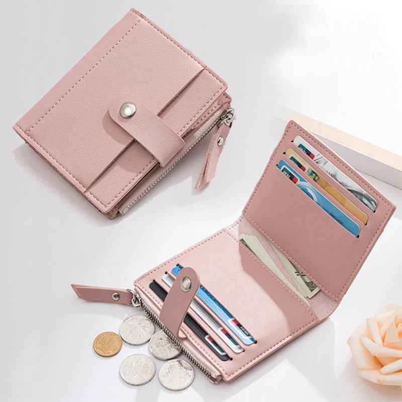 Leather Mini Multi-Cards Holder Short Wallets