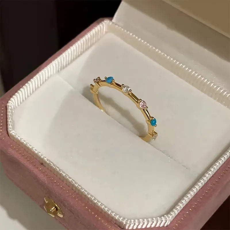 925 Sterling Silver Drip Glaze Butterfly Zircon Rings