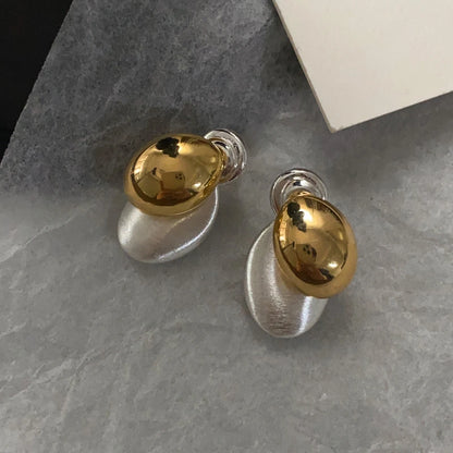 Stainless Steel Metal Splice Stud Earrings